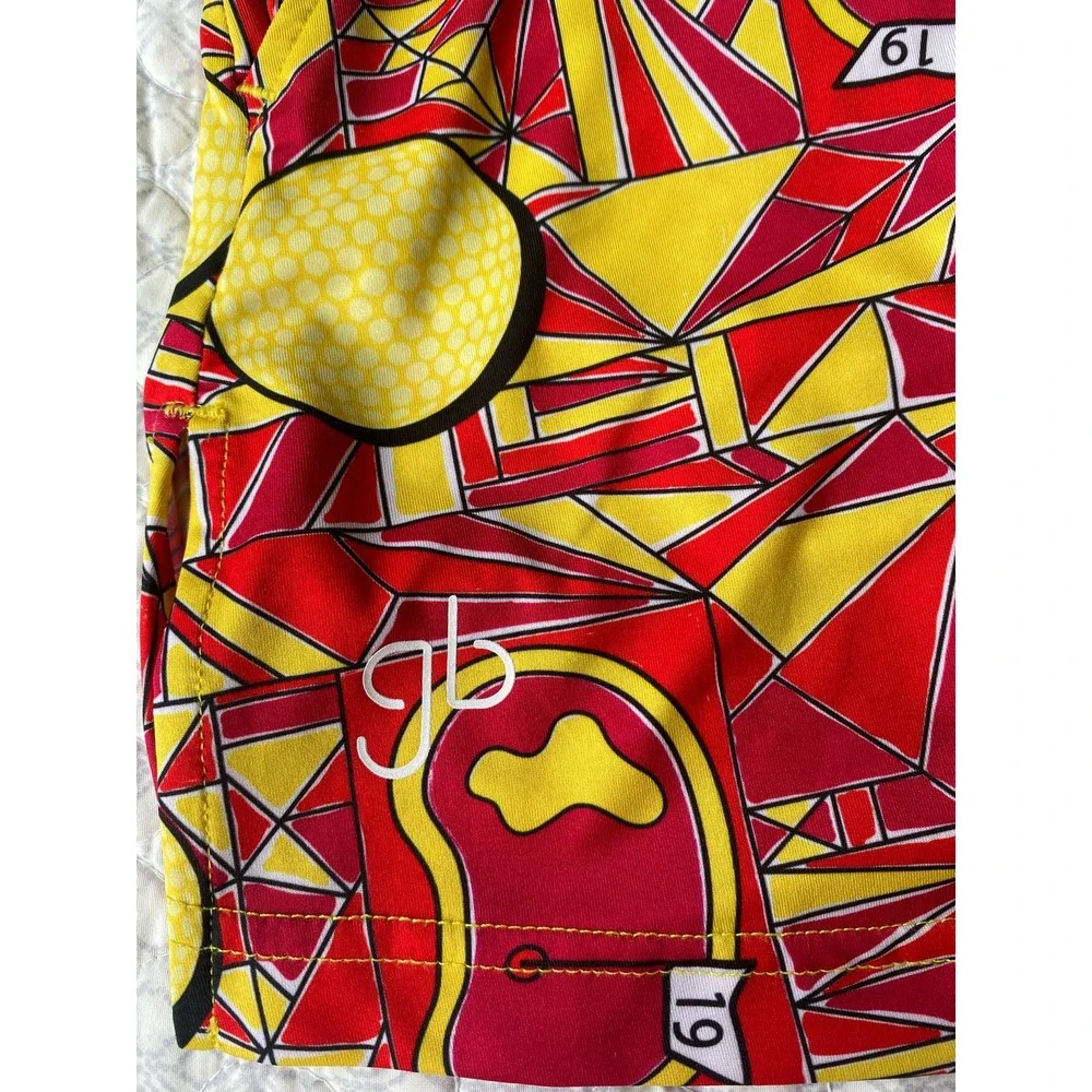 Golf Bella Angle Shot Straight Skort Red Yellow Size Small